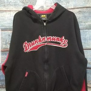 Drunknmunky Hoodie Large L Hooded Sweatshirt Black